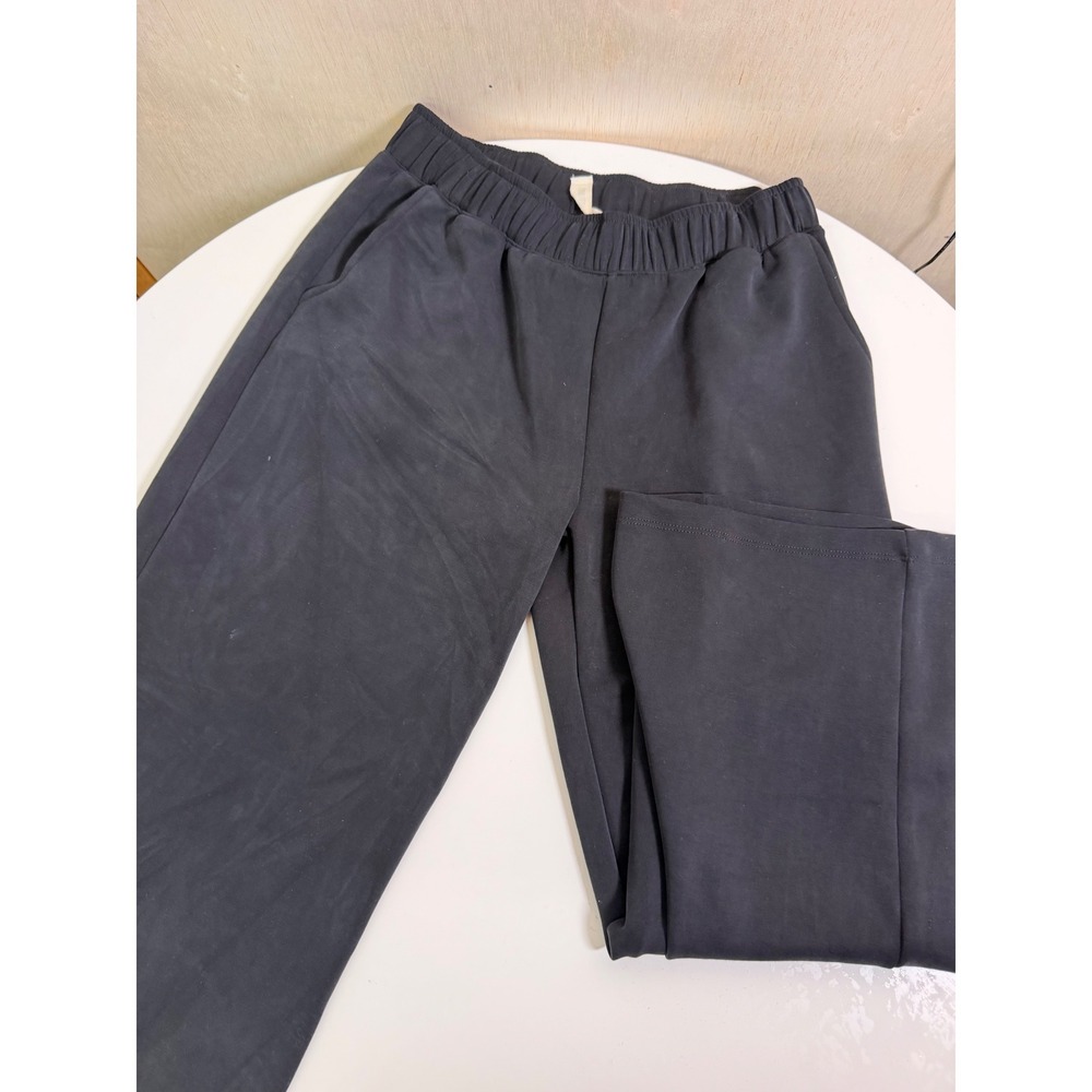 Charlotte Avery‎ Wide Leg Pants Women Size M Black Excellent Elastic Waist Knit